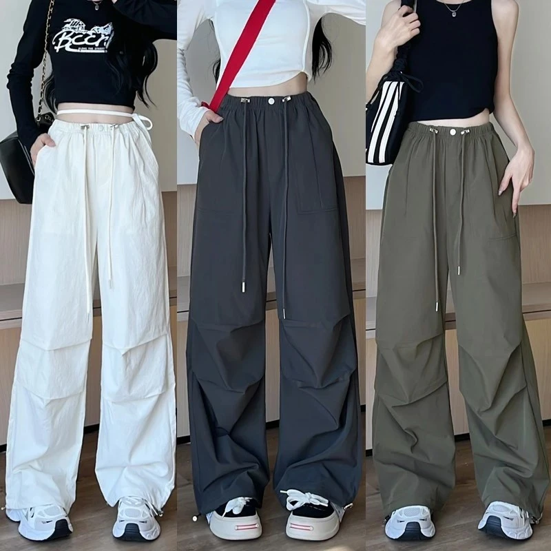 【运补6-8】破价福利! 春夏新款~美式复古酷宽松休闲伞兵工装阔腿裤