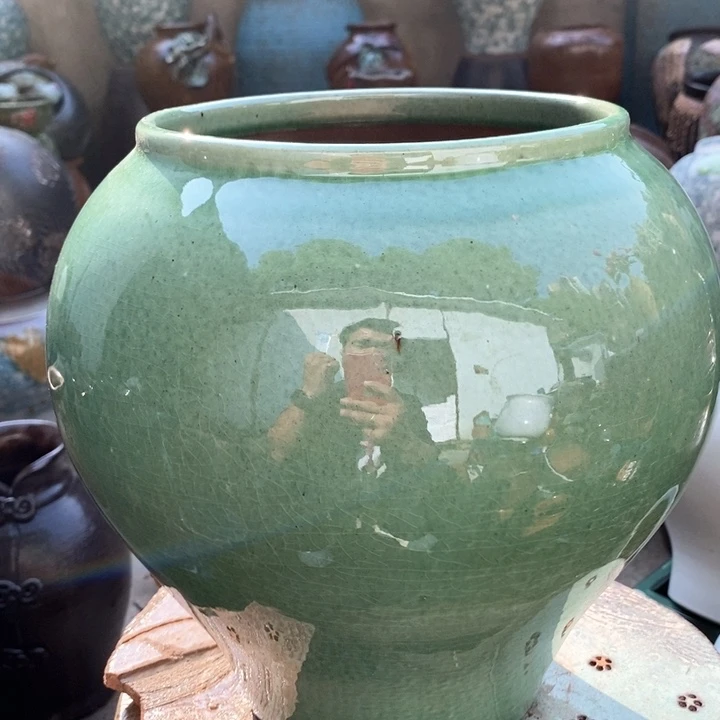 紫砂花盆高约25口约17