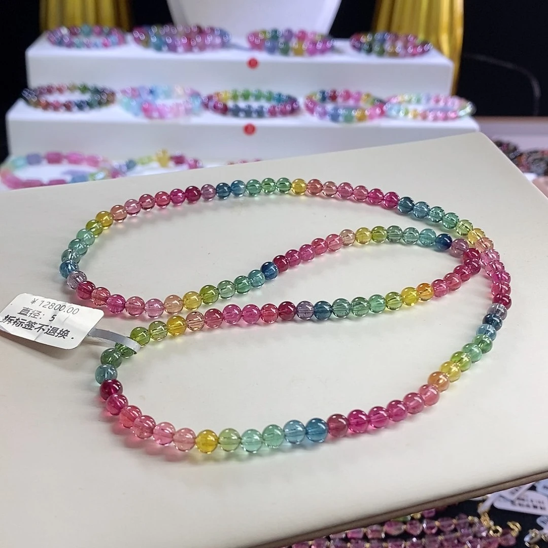 未镶嵌手链碧玺艳丽三圈