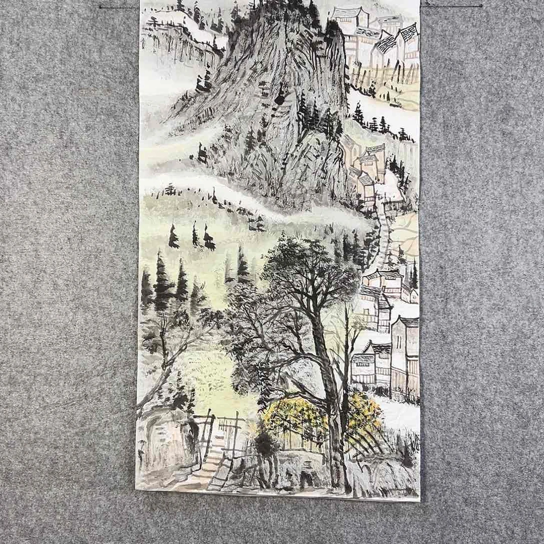 国画669 花鸟在树丛的顶端鸣叫叫声