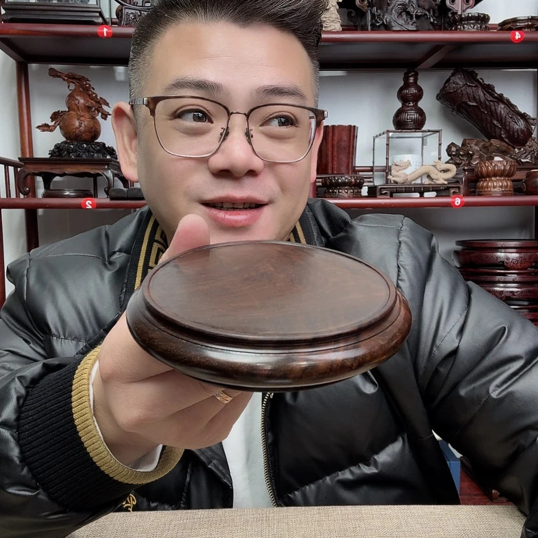 木***品大红酸枝工艺品底座