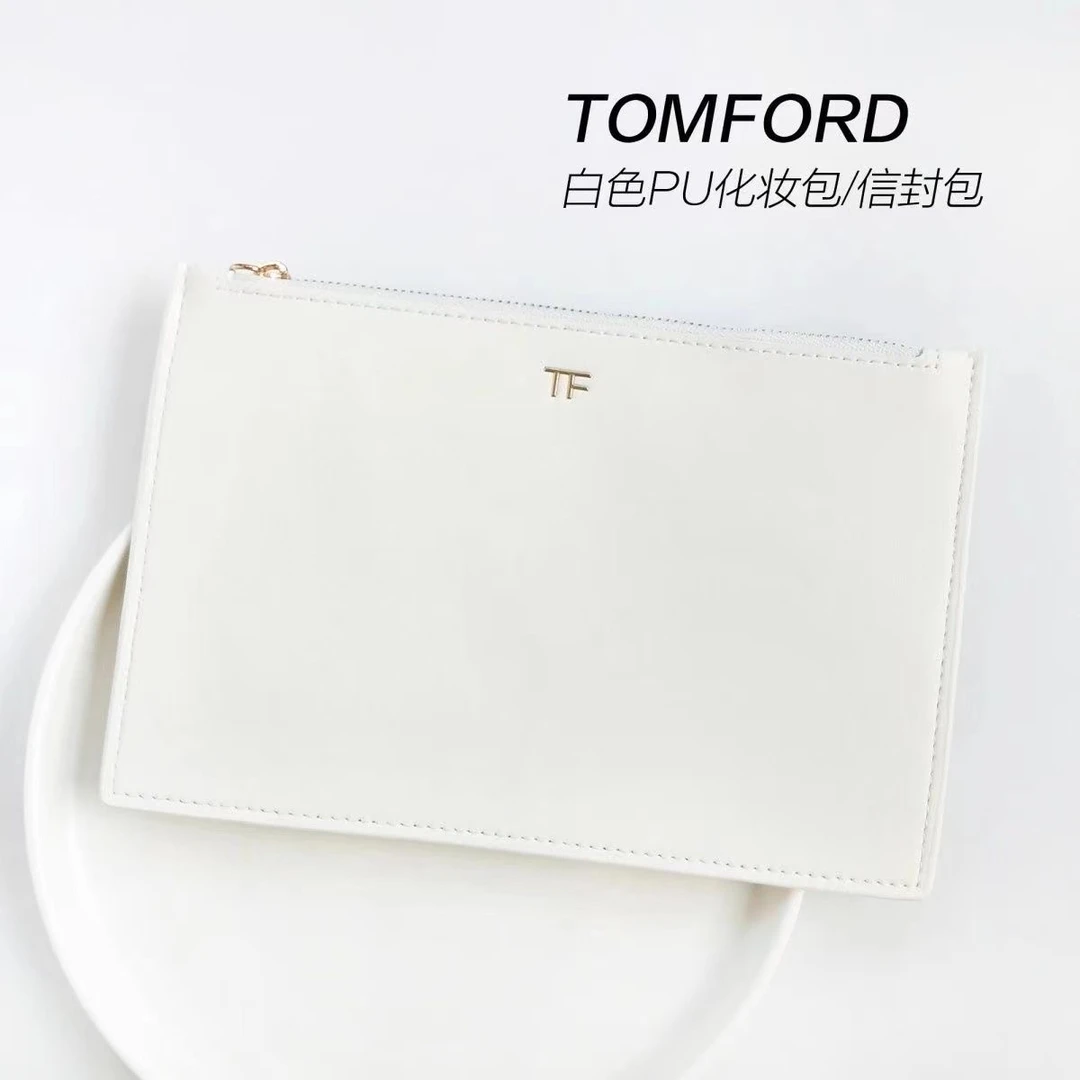 【T小F】k05新款时尚化妆品包白色手拿包卡包扁平名片收纳包信封包