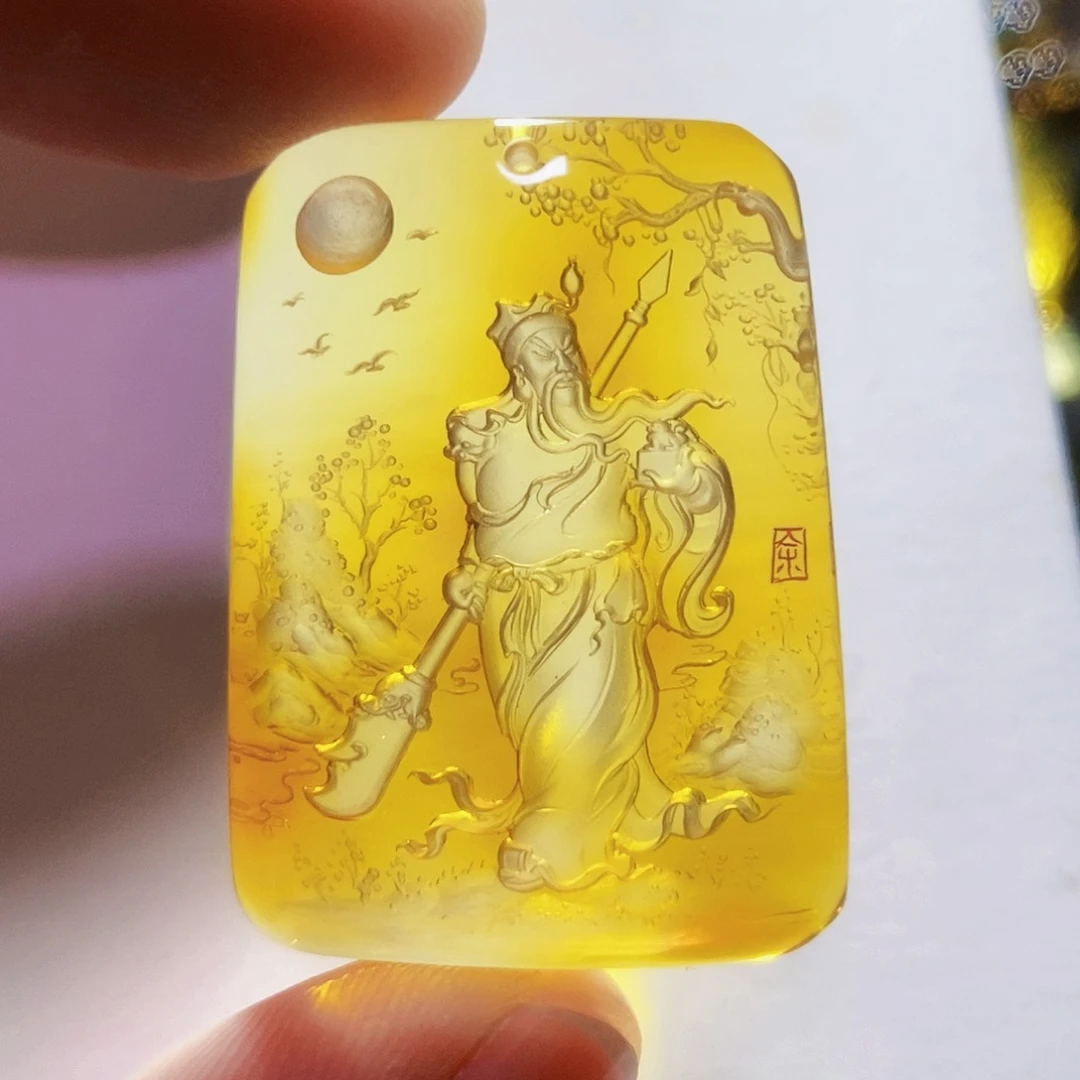 【闪购商品】未镶嵌颈饰琥珀琥珀阴雕