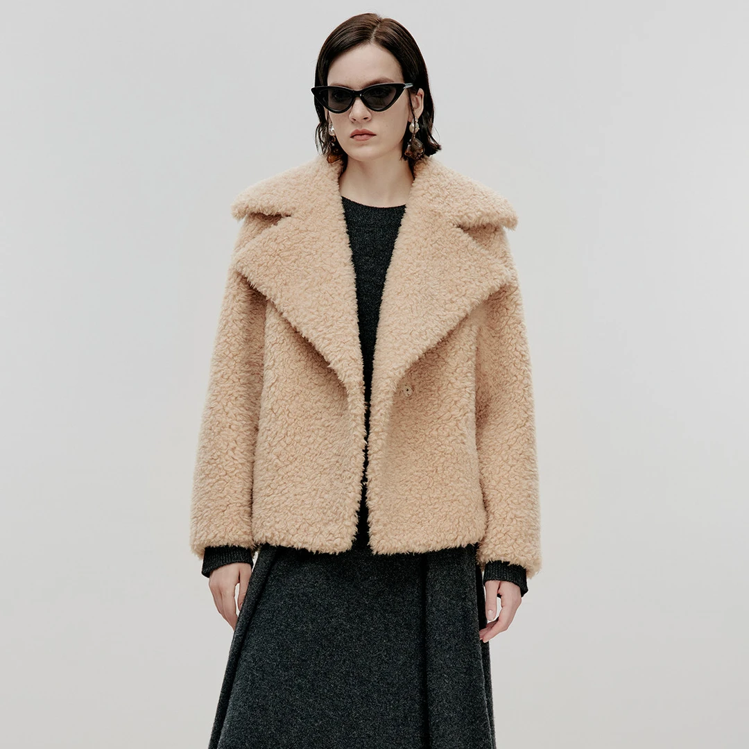 LANCY/朗姿【专柜同款】EiLEEN ELITEE收腰一粒扣显瘦毛毛外套