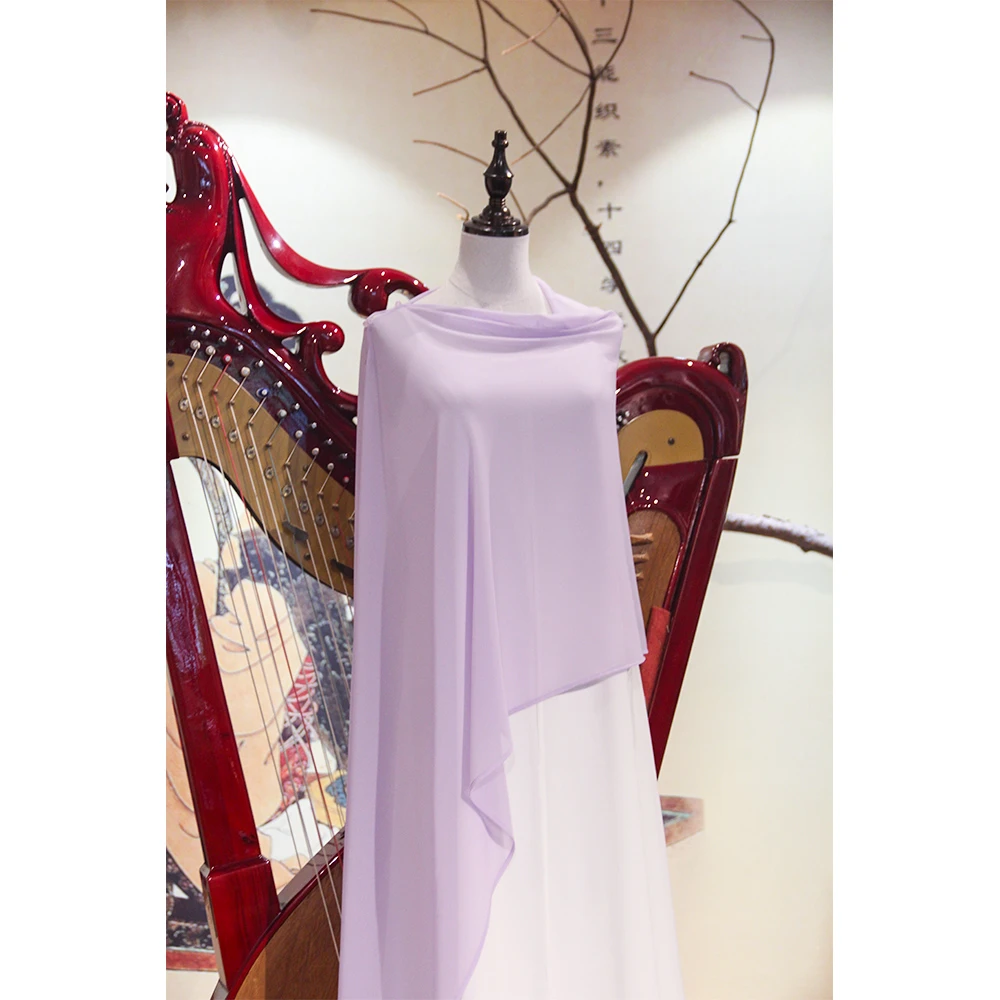 【紫霞】春夏季紫色防晒薄款飘逸一片式长款披肩
