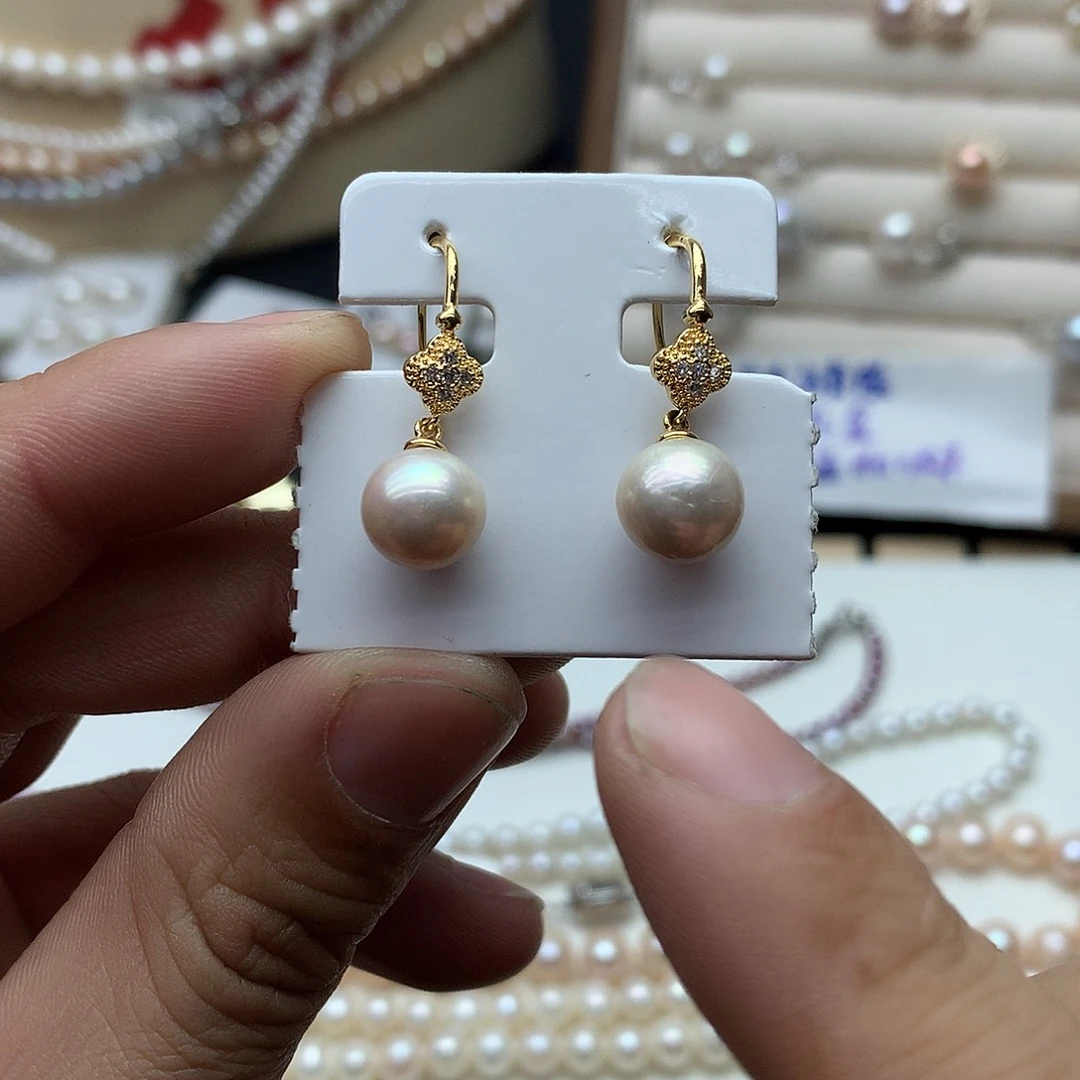 淡水珍珠9-10未镶嵌c 34耳钉