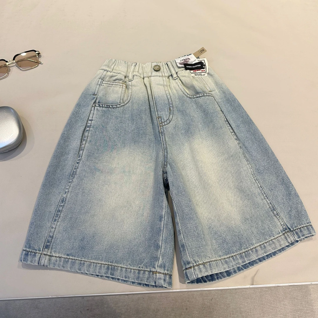 儿童夏装韩范舒适百搭中大童男童女宝宝帅气牛仔短裤 25134