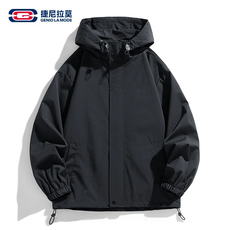 【敖瑞鹏代言】捷尼拉莫连帽冲锋衣男外套春秋宽松夹克上衣