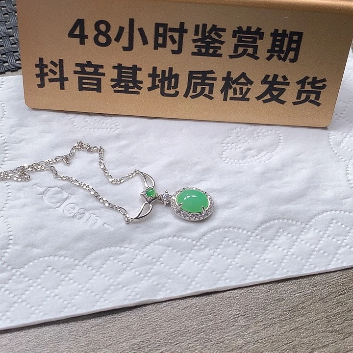 翡翠银S925镶嵌颈饰蛋面