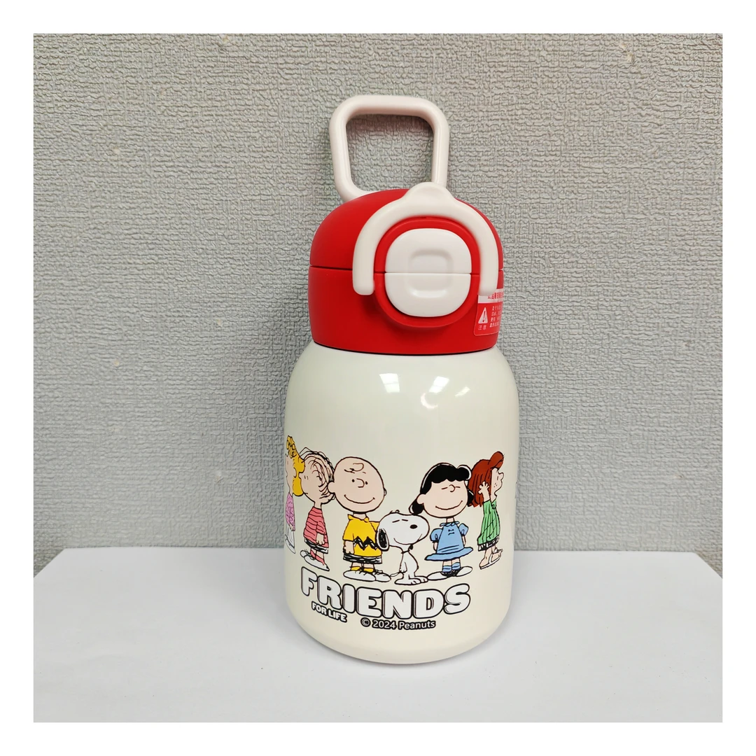 史努比正版儿童保温杯男孩女生可爱便携吸管杯高颜值卡通水杯子言