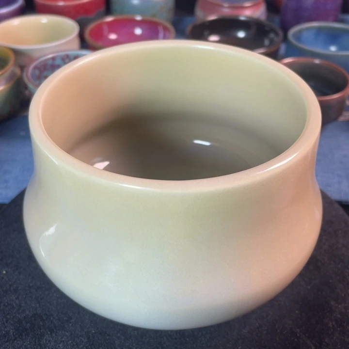 摆件钧瓷鸡油黄茶洗