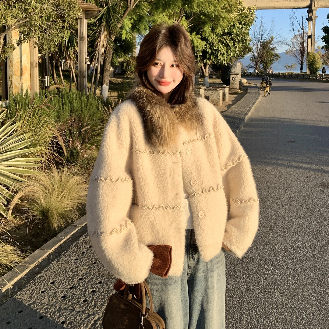 韩系百搭时尚短款外套女生2025冬季新款加厚保暖宽松上衣派克服