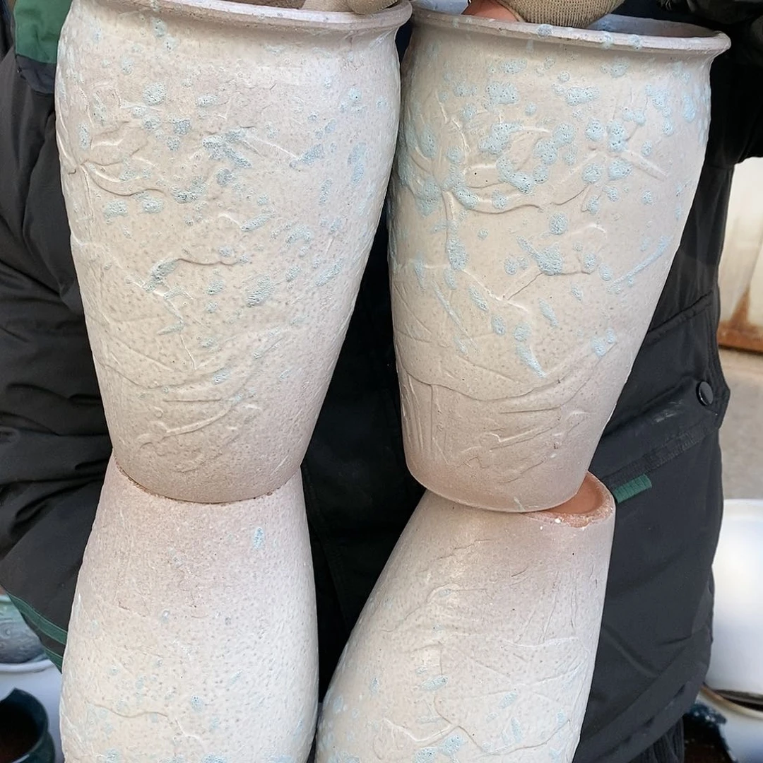 紫砂花盆瑕疵口12高20