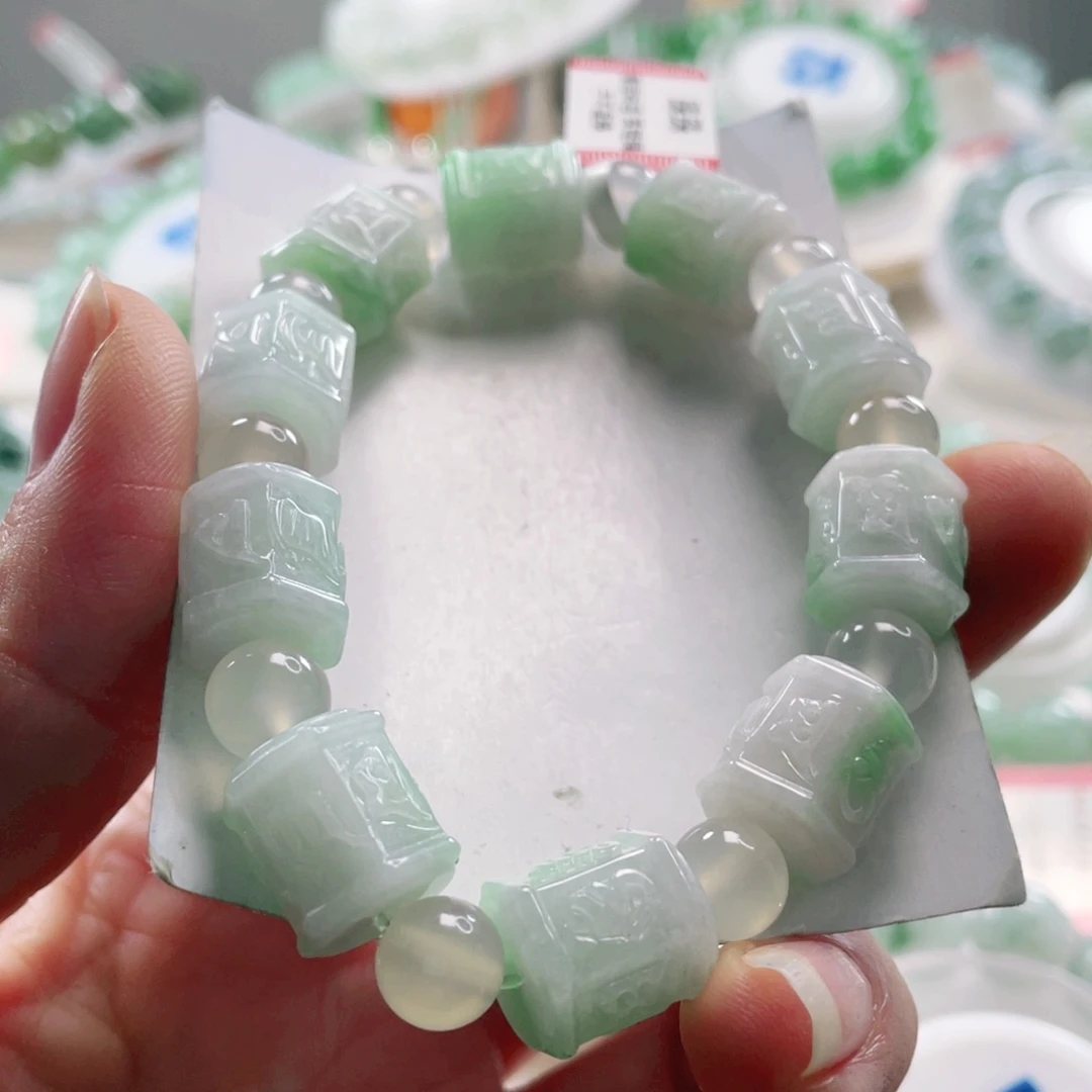 翡翠未镶嵌手链手串12