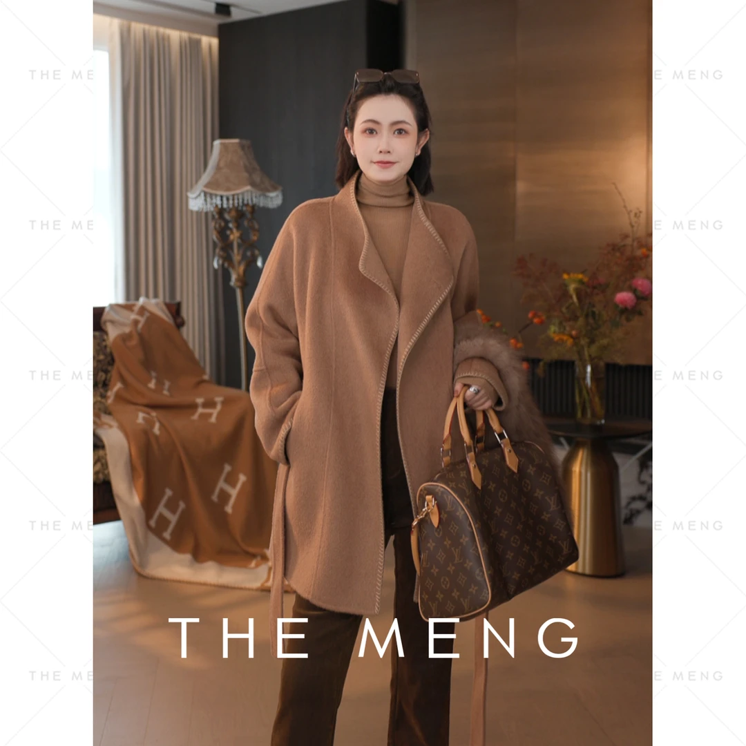 THE MENG【埃及】牦牛绒骆驼绒羊毛蚕丝通勤毛呢大衣#M253K1401