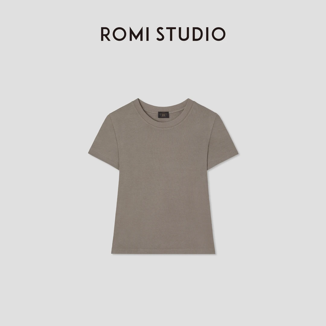 ROMI STUDIO“基础随性”双面针织轻薄柔软弹力短袖T恤 RWCSSL2970