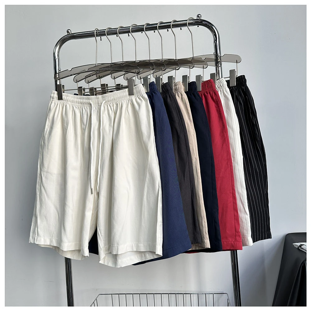 ZM100 夏季新款纯色宽松松紧腰休闲短裤百搭五分裤男女同款