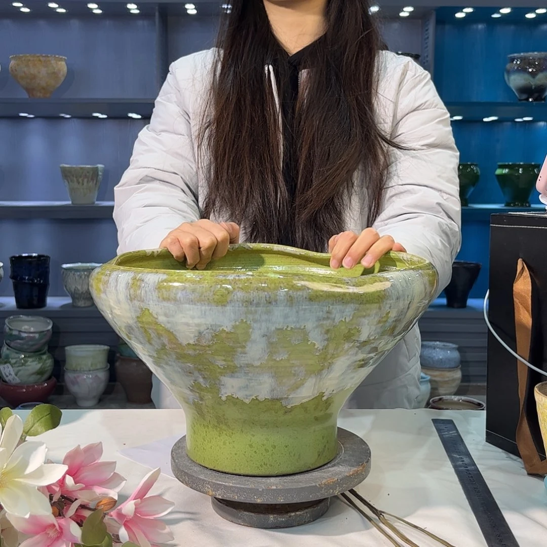 摆件陶景德镇陶瓷花盆