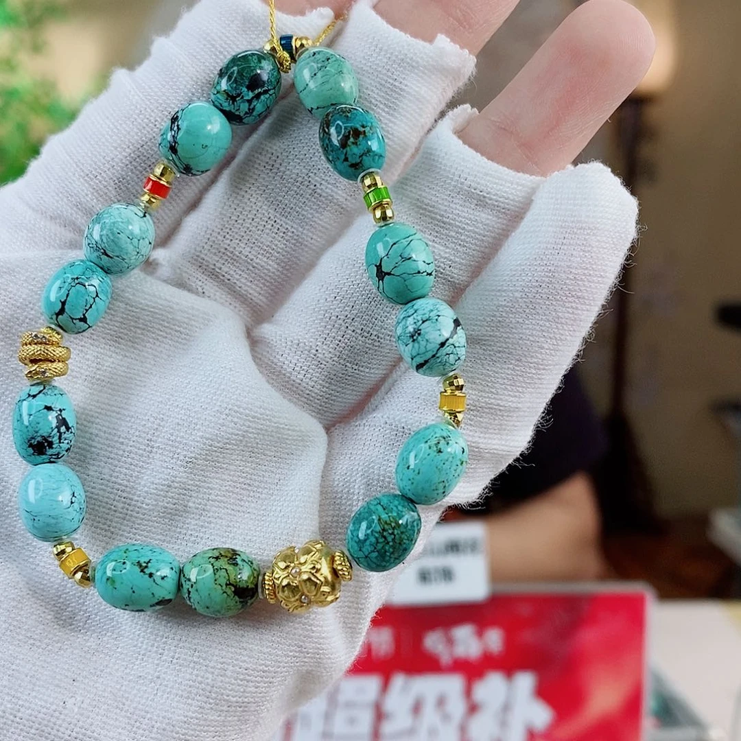 银S925镀金镶嵌绿松石珠宝奇石