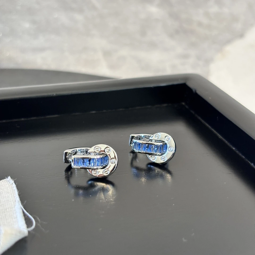 铜合金合成锆石耳饰 双环耳圈耳环EH3401