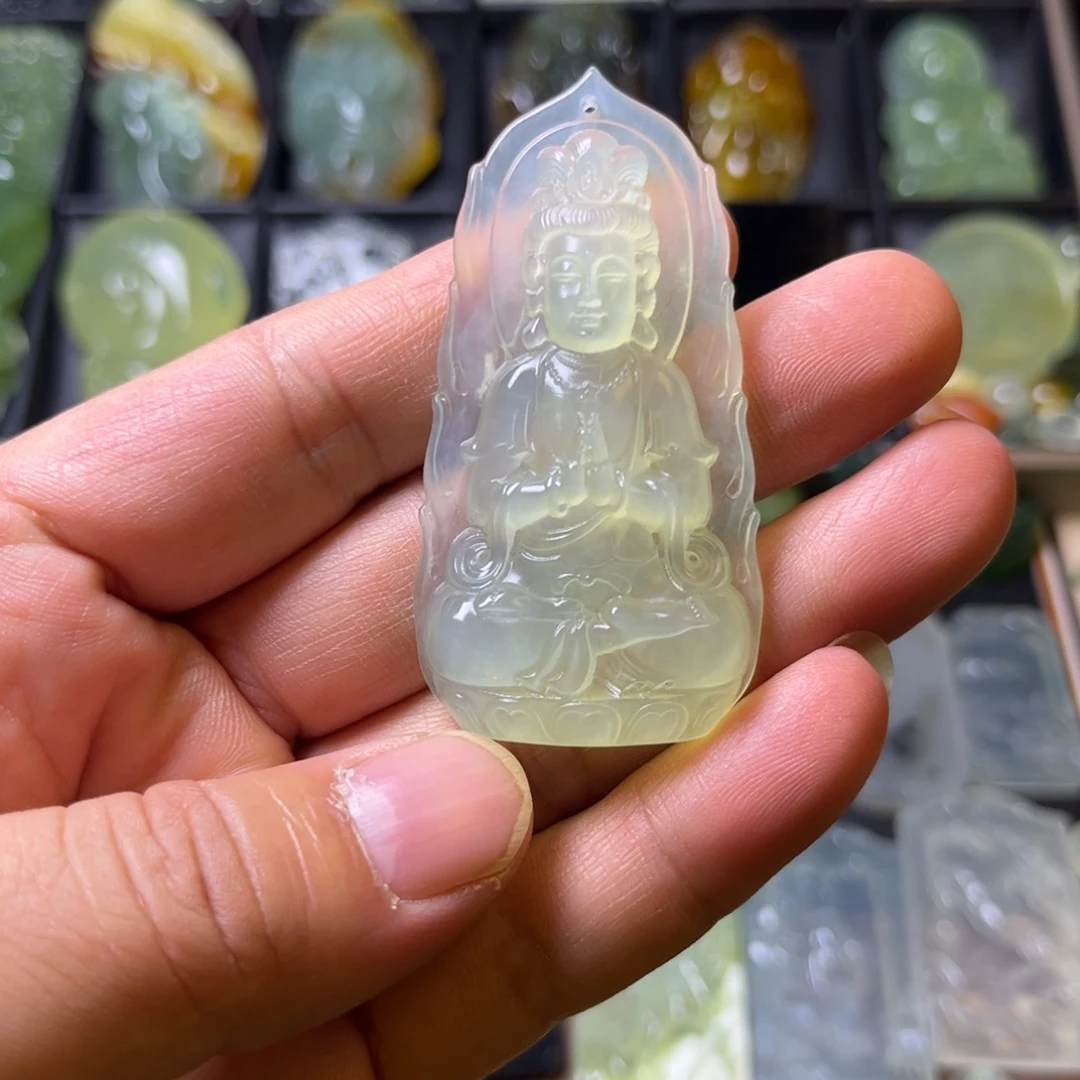 蛇纹石玉未镶嵌吊坠(不含链)