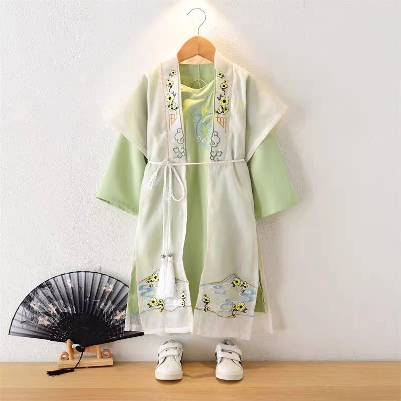 （1-200编码下单）国风唐装汉服清仓男宝女宝套装连衣裙儿童古装