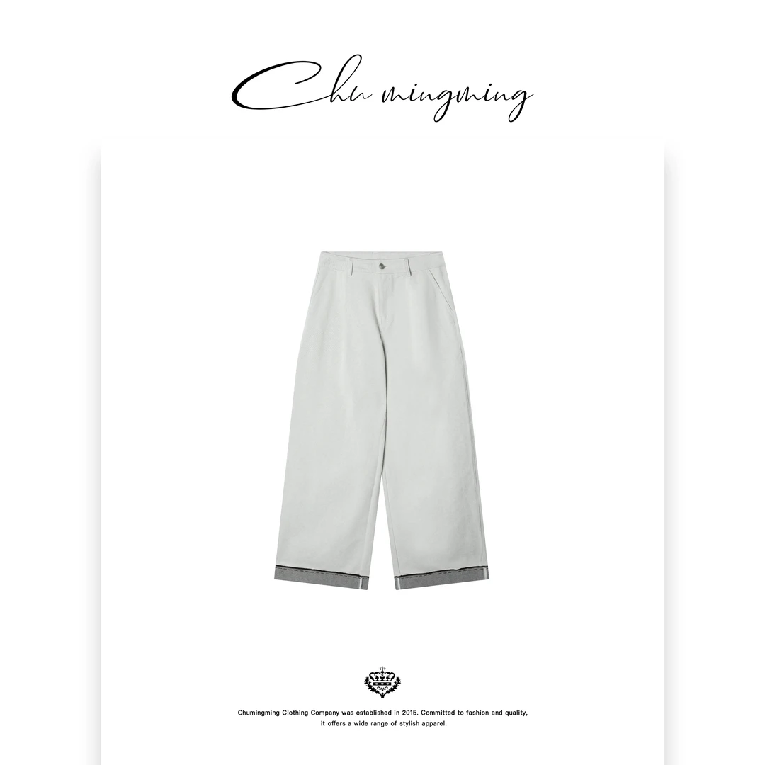 【CHU/2025SSNEW】原创设计《子白》春夏百搭阔腿直筒裤AMN2501-1