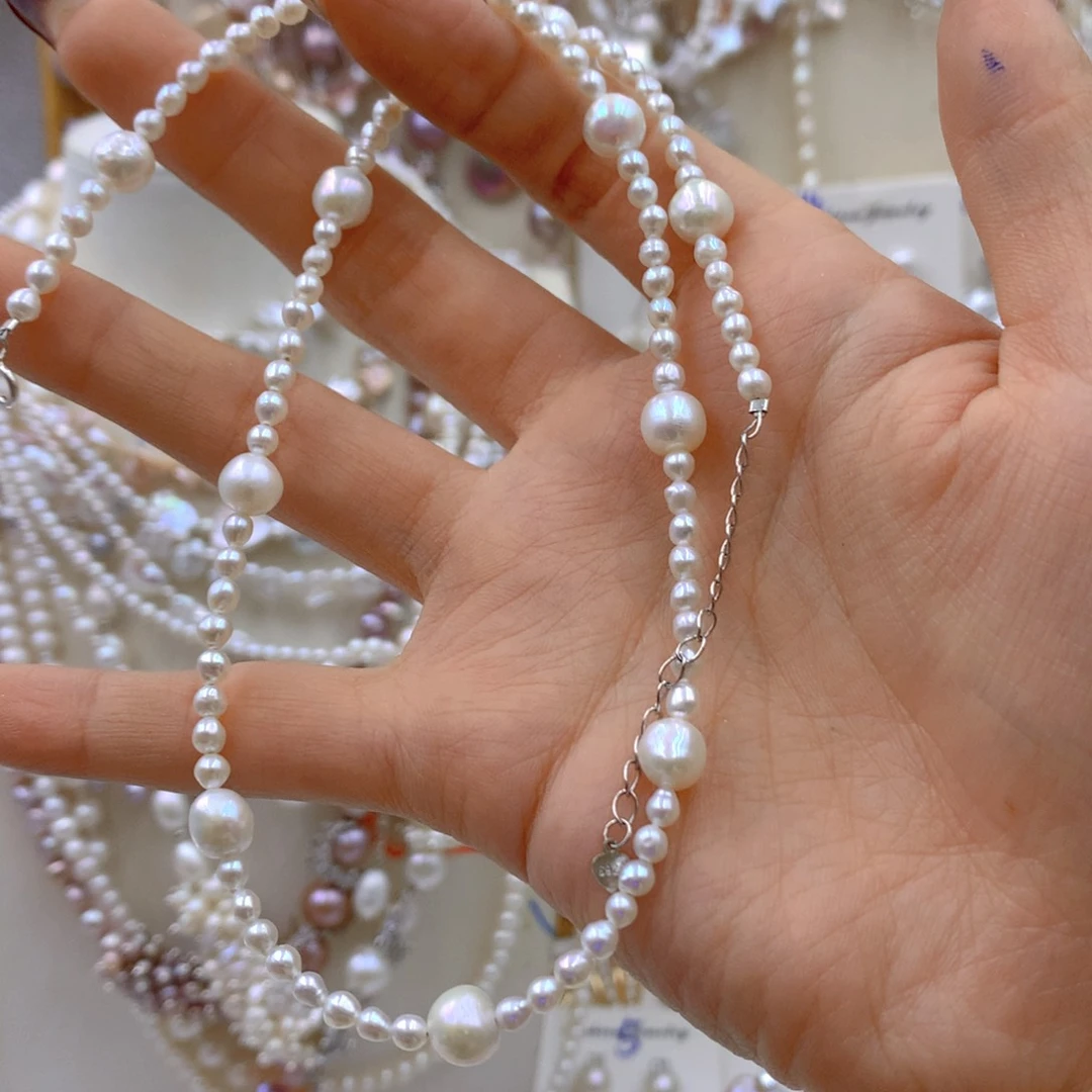 淡水珍珠耳饰银S925镶嵌