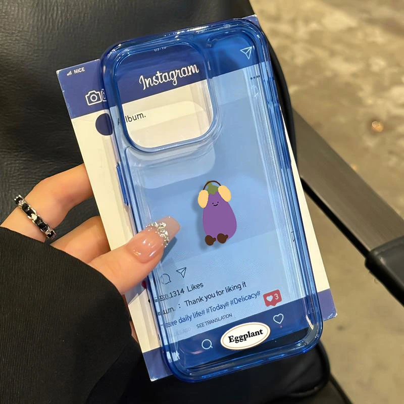 可爱小茄子适用iphone16/15p/14promax苹果11手机壳13软胶12卡通8