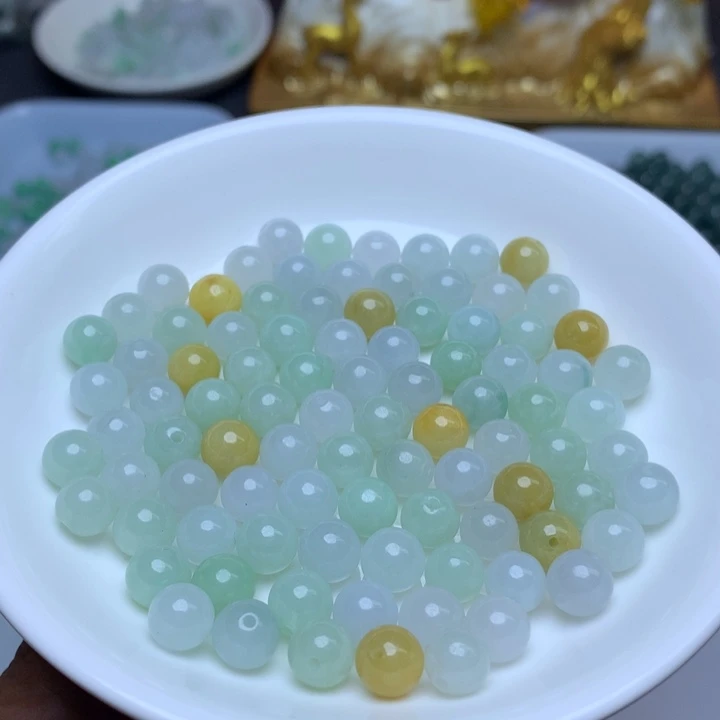 【闪购商品】翡翠手链未镶嵌卡7.3冰三彩13个