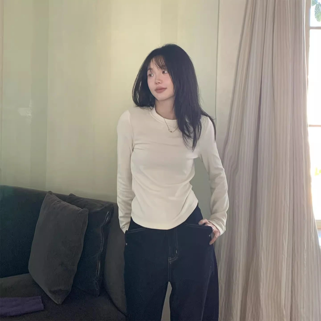 一三良品小个子 加厚加绒基础款百搭打底衫内搭上衣T恤女冬Z5C01