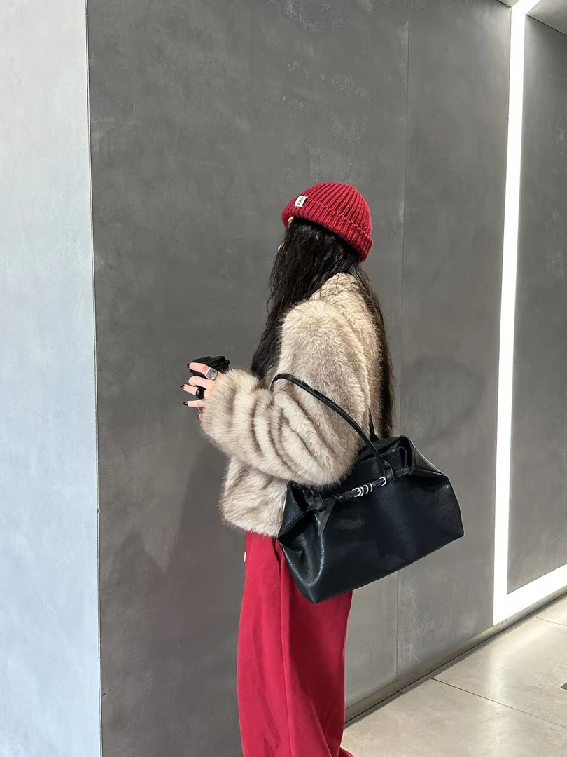 鑫燃KIKI 复古风耐磨托特单肩包  9723  TIE