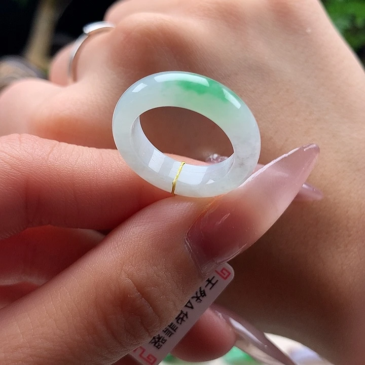 翡翠未镶嵌戒指12圈