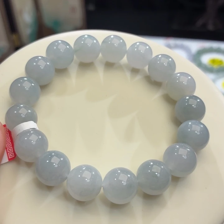翡翠未镶嵌手链冰胶蓝飘卡12.2