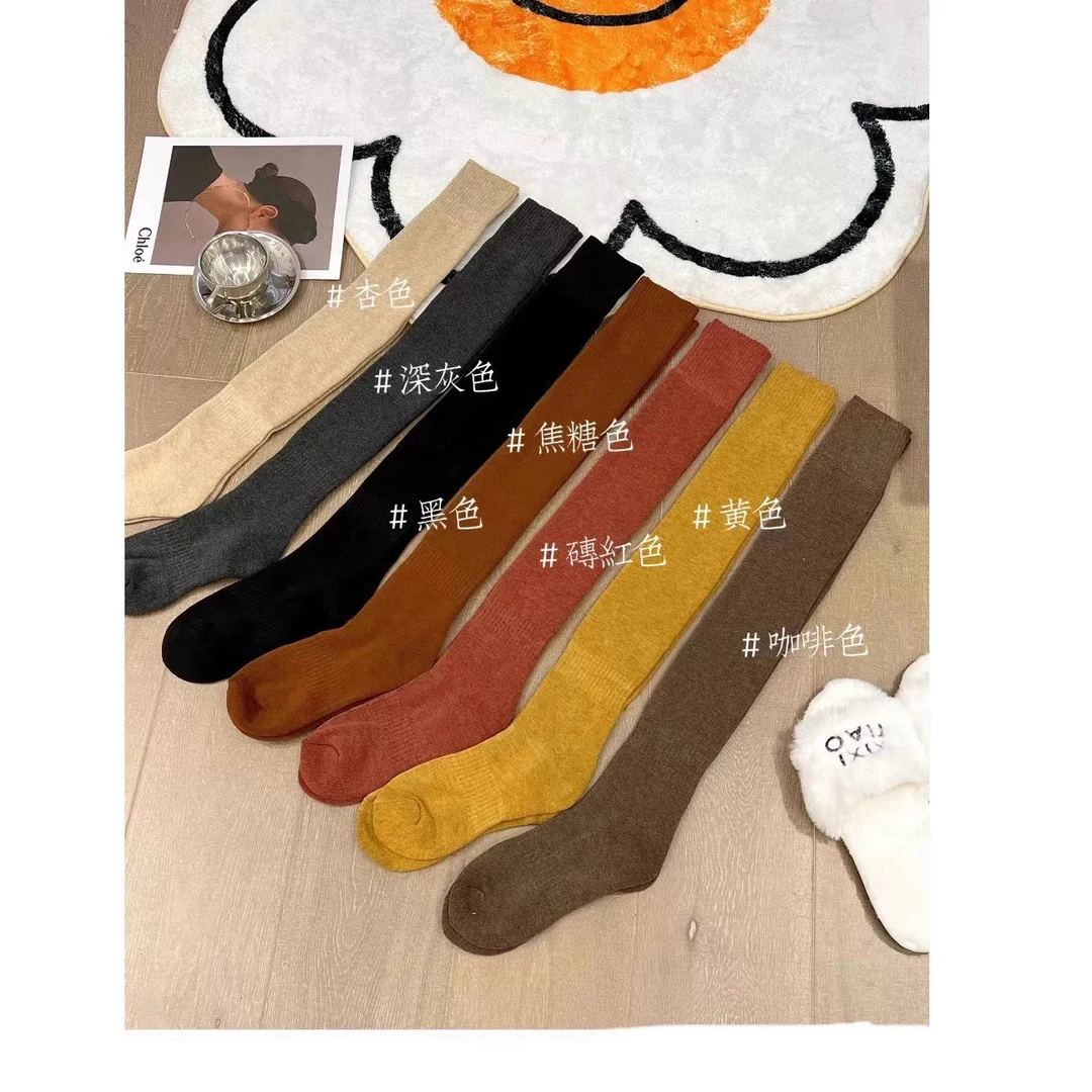 XQ-261 三双女袜秋冬保暖毛圈加厚过膝袜