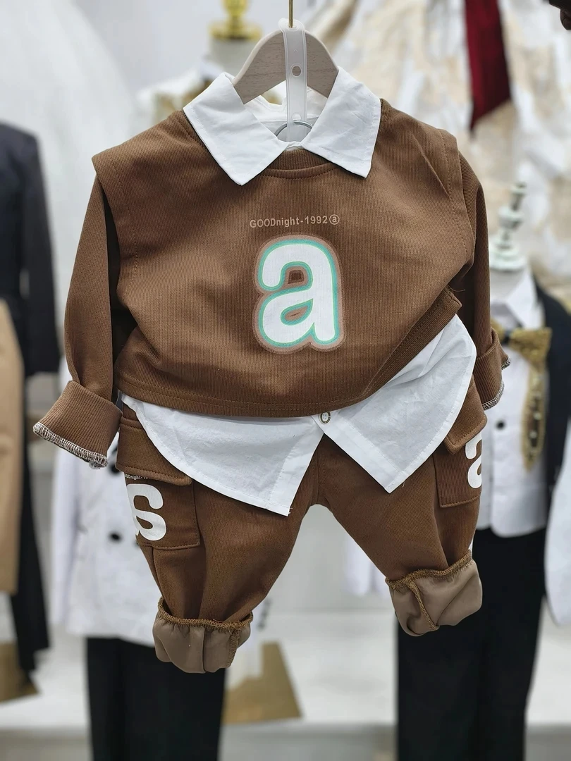 男童套装春秋韩版外套时髦洋气套装