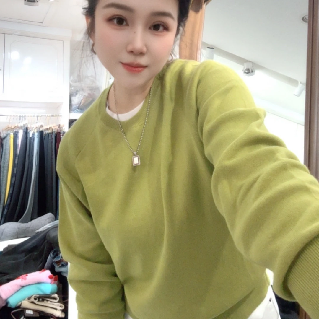 珊珊家打底卫衣圆领薄款纯色网红女士中长款时尚长袖厚款