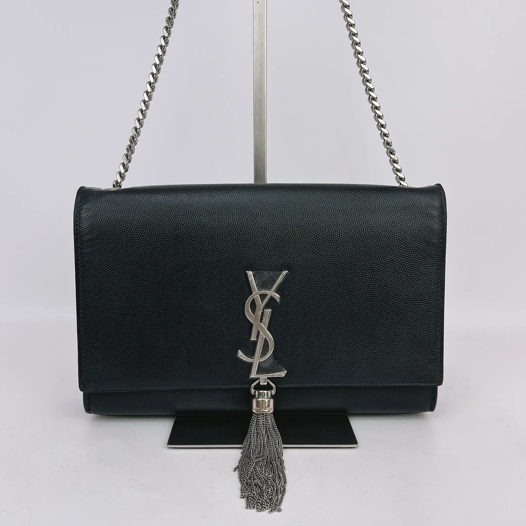 95新 YSL/圣罗兰 圣罗兰 黑色链条单肩包 底长24 H871