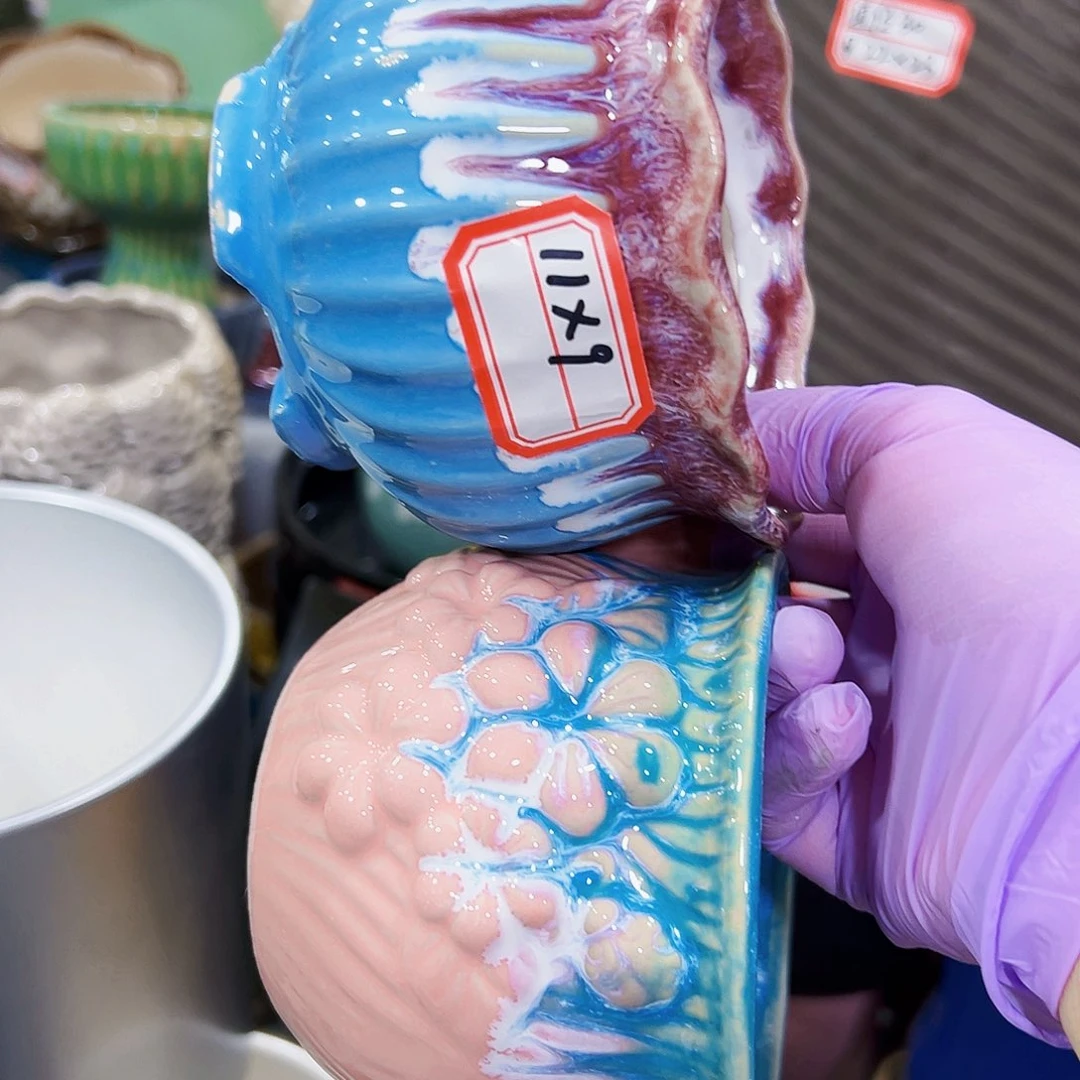 有孔外贸尾单陶瓷花盆凑单10米包邮