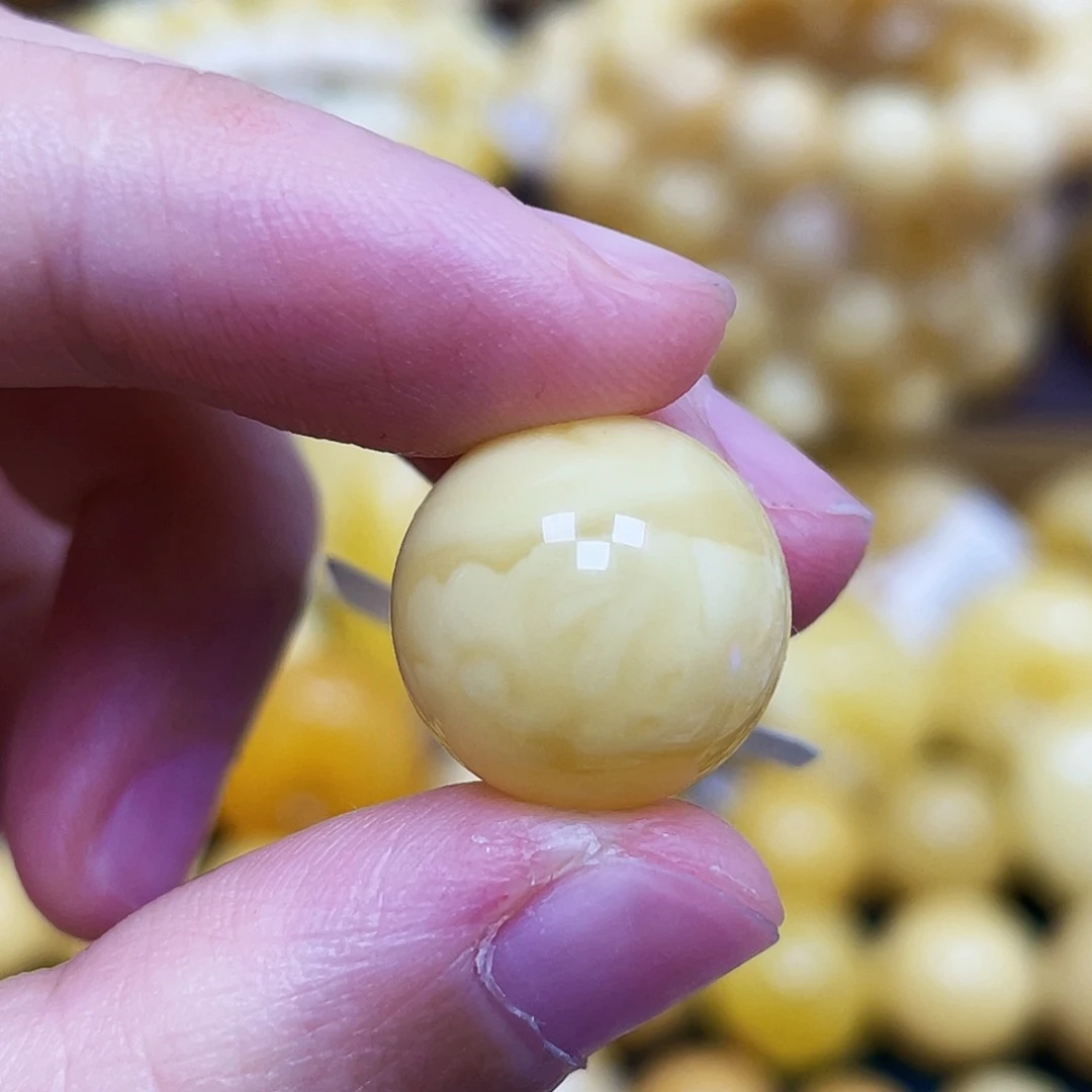 裸石蜜蜡未镶嵌14.8m圆珠瑕