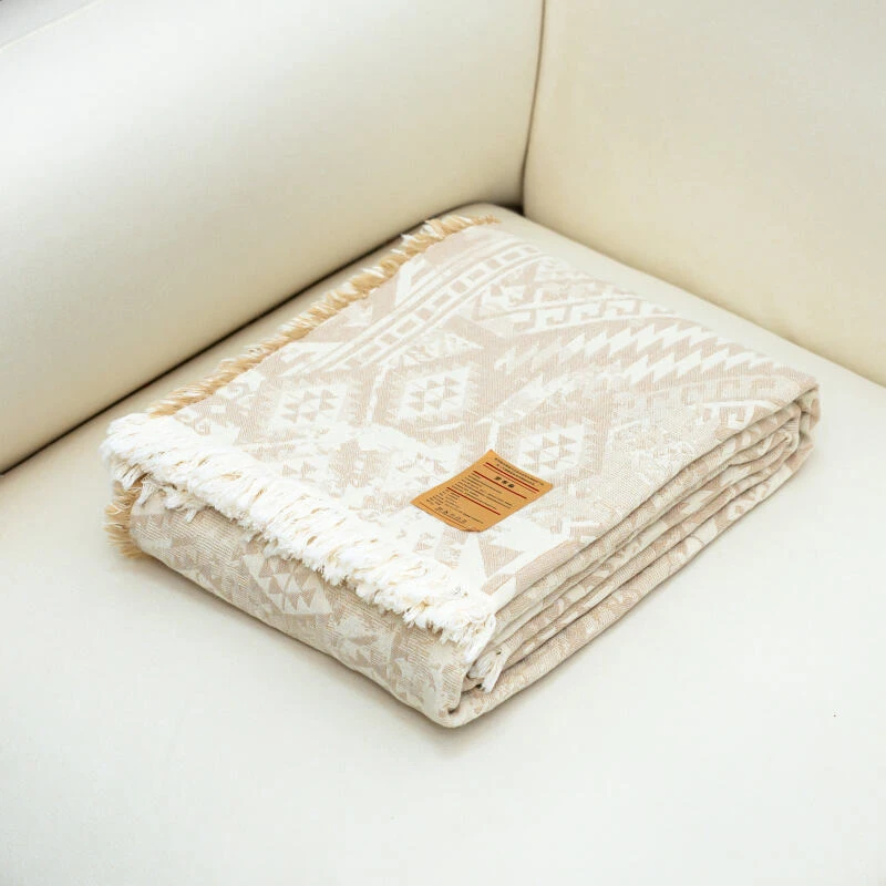 专享【京会社】罗布麻流苏盖毯200*230索菲