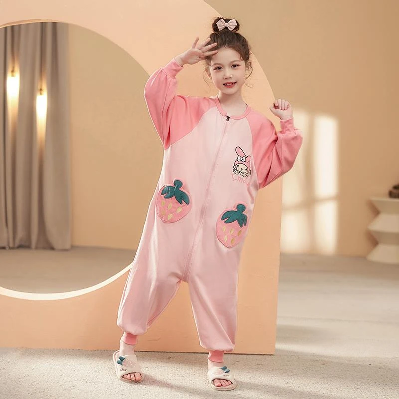 潮走美乐蒂女童睡袋儿童春夏款冰丝2025新款卡通女孩大童防着凉连