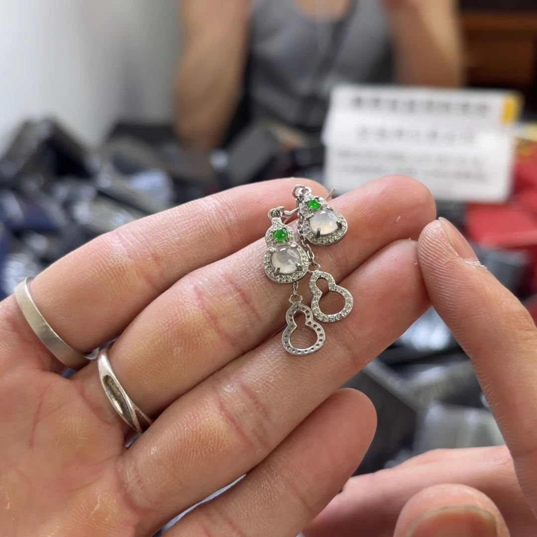 翡翠银S925镀金镶嵌颈饰
