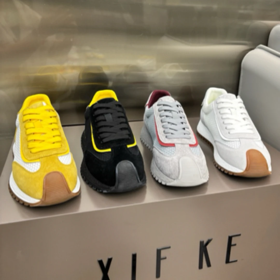 夏季新款透气网面皮网软底男士休闲鞋