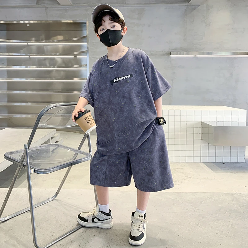 儿童装男童夏装套装2025新款男孩夏季大童短袖运动夏款薄款酷帅潮