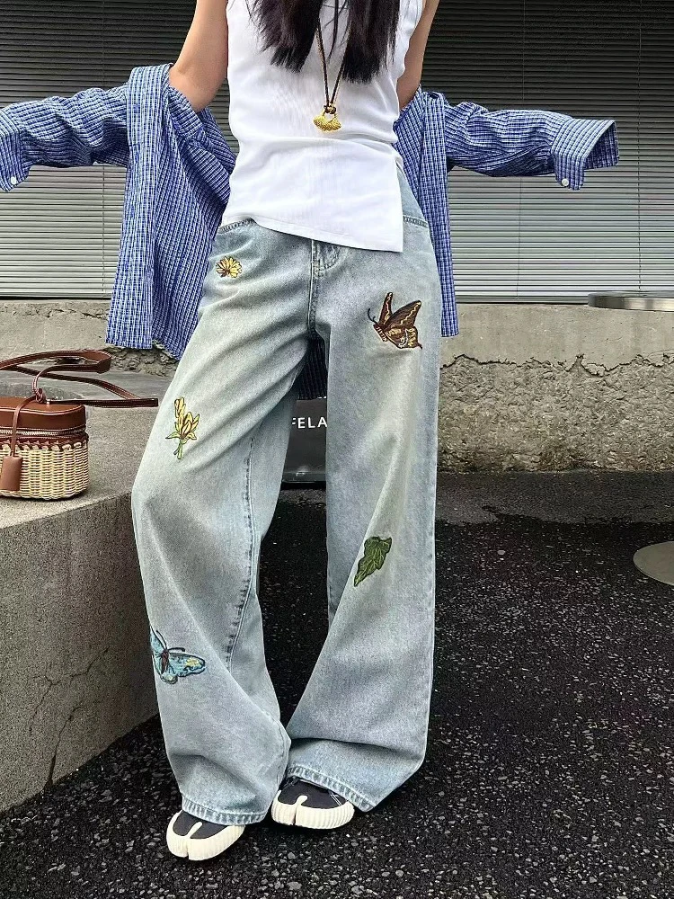 深圳出品小泉优选牛仔裤宽松水洗潮流学院风丹宁风薄款直筒