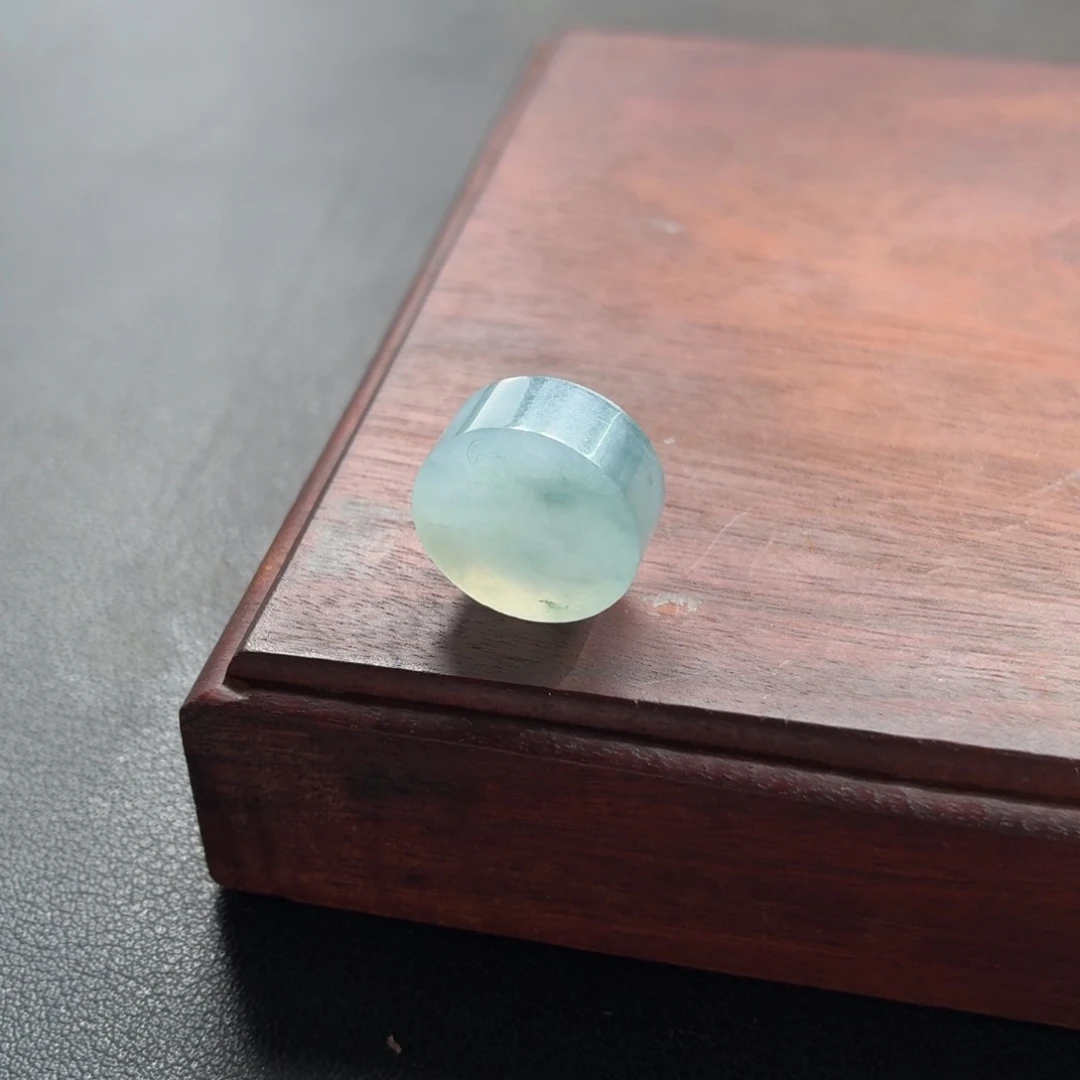 未镶嵌定制翡翠冰天空蓝戒指心