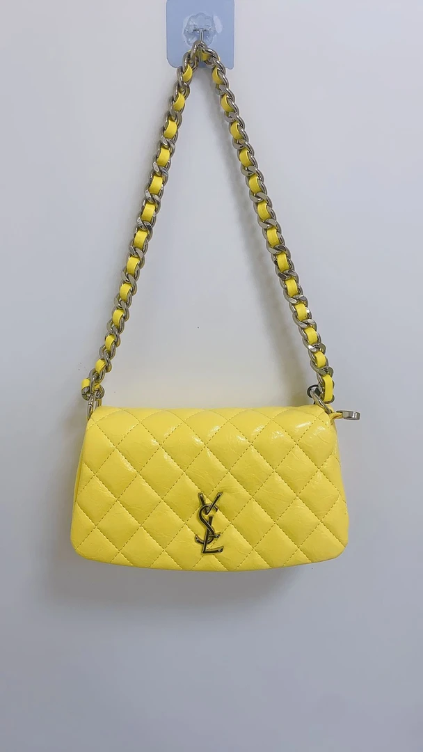 6631#黄色【尺寸：长23宽8.5高14】潮流轻奢百搭时尚女士单肩包