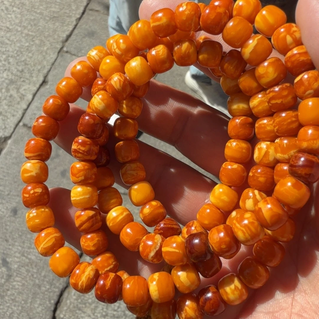 蜜蜡未镶嵌颈饰藏传精品蜜蜡手串