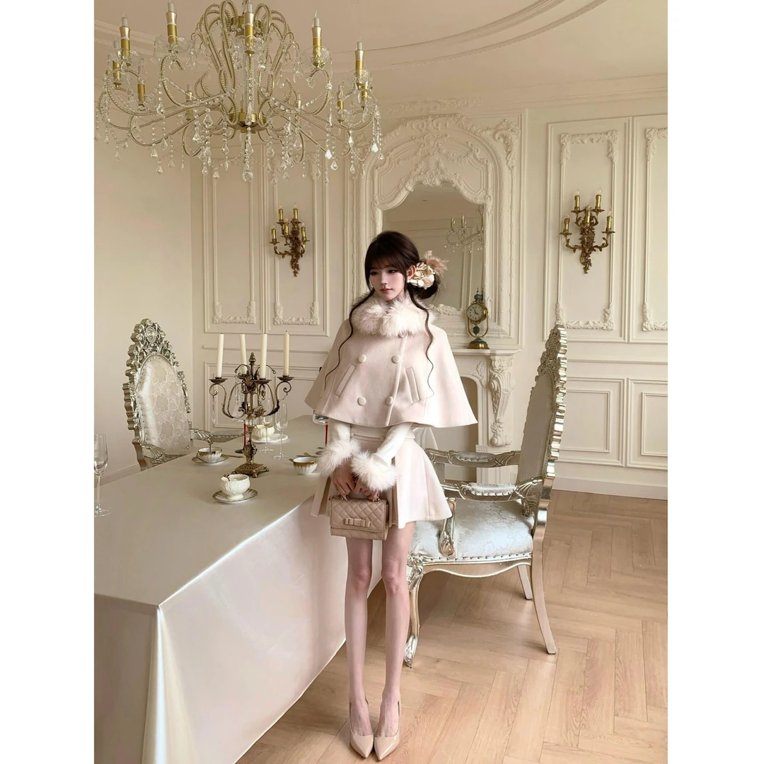 2025秋冬新款时尚收腰打底衫上衣富家千金小香风外套配显瘦半身裙